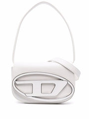 Leather Shoulder bag with strap (White)