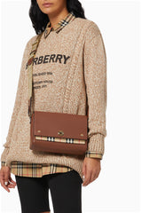 Crossbody Bag in Leather & Vintage Check