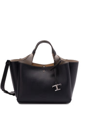 Classic Black Structured Handbag with Detachable Shoulder Strap
