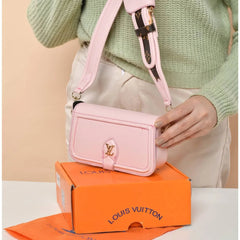 Shoulder Bag with broad strap (Pink)
