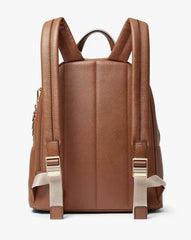 Tan Leather Mini Backpack with Zip Compartments