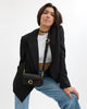 Polished Pebble Leather Tabby Style Shoulder Bag – Classic Black