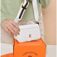 Shoulder Bag with broad strap (White)