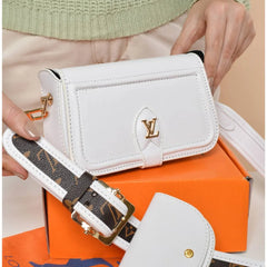 Shoulder Bag with broad strap (White)