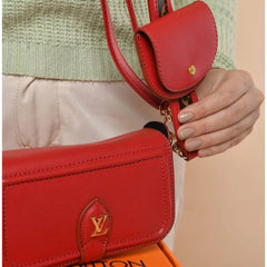 Shoulder Bag with broad strap (Red)