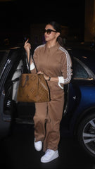 Monogram Tote – Premium Leather Finish with Dust Bag (Brown)