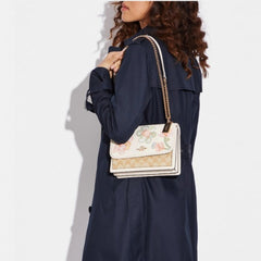 Klare Floral Embroidered Sling Bag with Chain Strap (White)