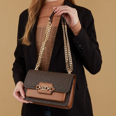 Heather Shoulder Bag With OG Box & Dust Bag (Brown - 176)