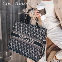 Large Tote Embroidery With OG Box & Dust Bag & Scarf (Black-155)