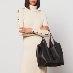 Timeless Premium Quality Leather Bag With Extra Pouch & OG Magnetic Box With Dust Bag (Black - 444)