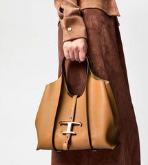 Timeless Premium Quality Leather Bag With Extra Pouch & OG Magnetic Box With Dust Bag (Tan - 446)