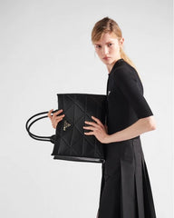 Leather Symbole Large Tote Bag With Dust Bag (Black-403)