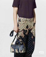 Keepall Bandouliere Monogram Travel Speedy With OG Magnetic Box & Dust Bag (Blue Multi - 960)