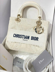 Lite Embroidery Luxurious Quality With OG Magnetic Gift Box & Dust Bag & Scarf (White-876)