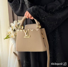 Capucines BB M25404 Premium Quality Leather Bag With OG Box & Dust Bag & Extra Shoulder Strap (Khaki - 995)