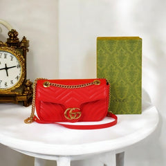 Medium Shoulder Bag With OG Box & Dust Bag (Red-529)