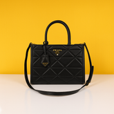 Leather Symbole Large Tote Bag With Dust Bag (Black-403)