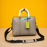 Premium Embossed Briefcase Laptop Bag With Dust Bag (Embossed_Grey-1151)