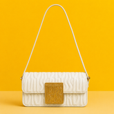 Women White Miss Latte Quilted Shoulder Bag (White)