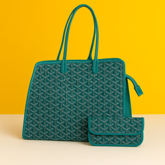 Signature Tote Bag with Pouch – Timeless Elegance in Every Detail Green