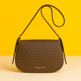 Medium Signature Logo Messenger Bag Brown