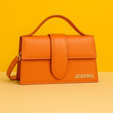 Grand Bambino Small Leather Tote Bag – Orange | Mini Hand & Shoulder Carry