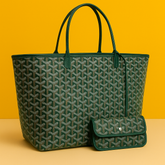 Louis Large Tote bag with small Pouch (Green)
