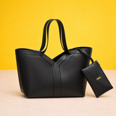Premium Canvas Tote with a pouch (Black)