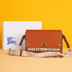 Crossbody Bag in Leather & Vintage Check