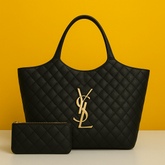 Shopping Bag In Quilted Leather Large With Dust Bag (Black - 274)