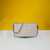 MD Chain Pouchette Bag With Dust Bag (White - 249)