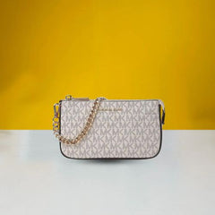 MD Chain Pouchette Bag With Dust Bag (White - 249)