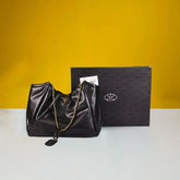 Soft Calf Chain Handle Shoulder Bag Nero (Black)