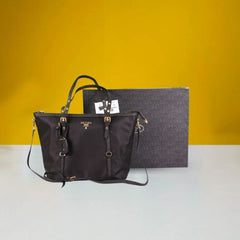 Saffiano Tote Bag Top Zip Tote Bag With Dust Bag (Black)