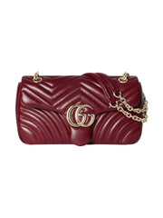 Elegant Burgundy Quilted Shoulder & Sling Bag with Chain Strap