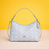 Shoulder Bag In Sketch Signature Canvas ( Silver / Ice Blue)
