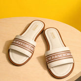 Sadler Slide Flats With OG Box & Dust Bag (White - 1099)