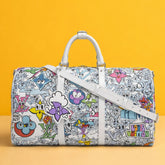 Keepall Bandoulire Character Premium Unisex Duffle Bag With Dust Bag & Accessories (White - 678)