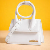 Le Chiquito Noeud Bag With OG Box Dust Bag & Extra Sling Belt (White - 138)