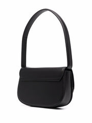 Leather Shoulder Bag with straps (Black)