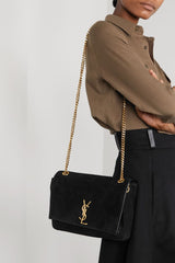 Black Reversible Leather & Suede Shoulder Bag