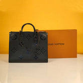 Large Tote – Premium Black Leather with Dust Bag