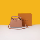 Capucines BB M25404 Premium Quality Leather Bag With OG Box & Dust Bag & Extra Shoulder Strap (Khaki - 995)