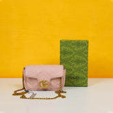 Mini GG Marmont Matelasse Shoulder Bag With OG Box & Dust Bag (Pink-908)