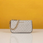 MD Chain Pouchette Bag With Dust Bag (White - 249)