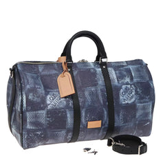 Damier Salt Keepall Bandouliere 50 Bag Blue N50059