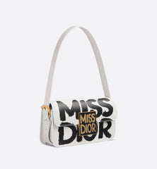 Flap Bag Graffiti Printed Calfskin - (White )