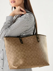 Signature city tote bag with og box & dust bag (mustard-black)