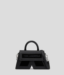 Textured Leather Swagger Handheld Bag with Fringed Black