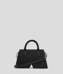 Textured Leather Swagger Handheld Bag with Fringed Black
